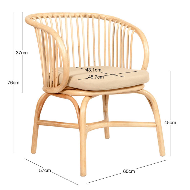 Silla Es Murtar fabricada en bambú acabado natural | bosco