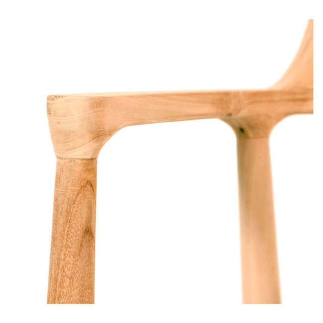 Silla Cavallería de madera de teca maciza natural.