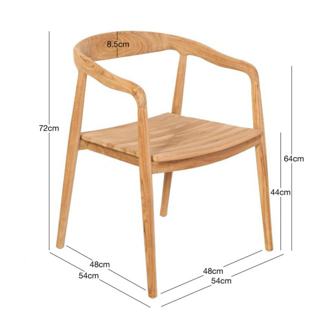Silla Tamarells en madera maciza de teca natural acabado fino | bosco