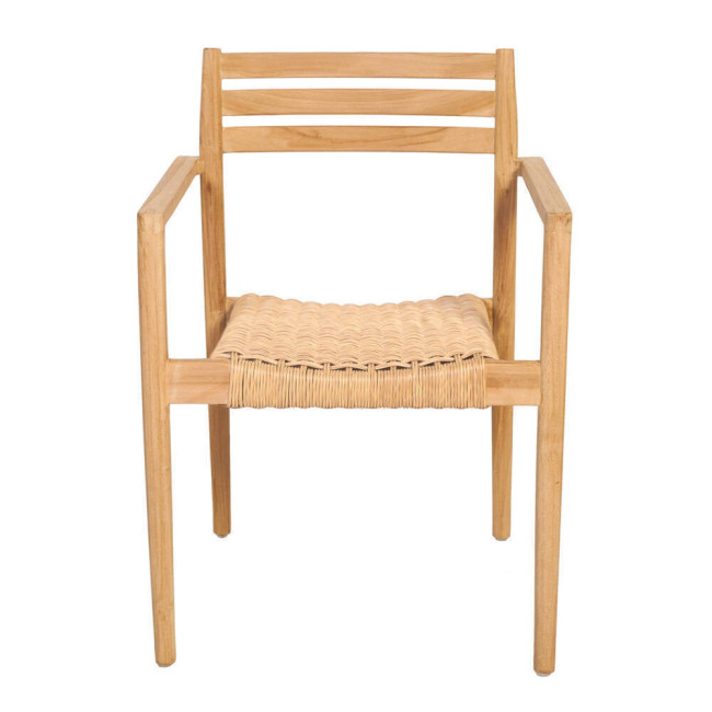 SILLA MADERA DE TECA NATURAL PARA EXTERIOR