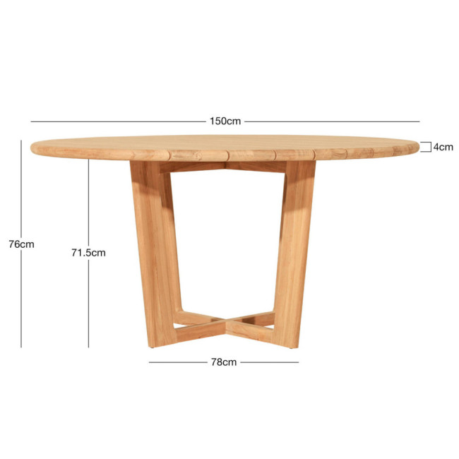 Mesa modelo l´Enzell en madera de teca natural lijado fina | bosco