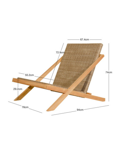 Sillón Macar en madera maciza de teca natural acabado fino | bosco