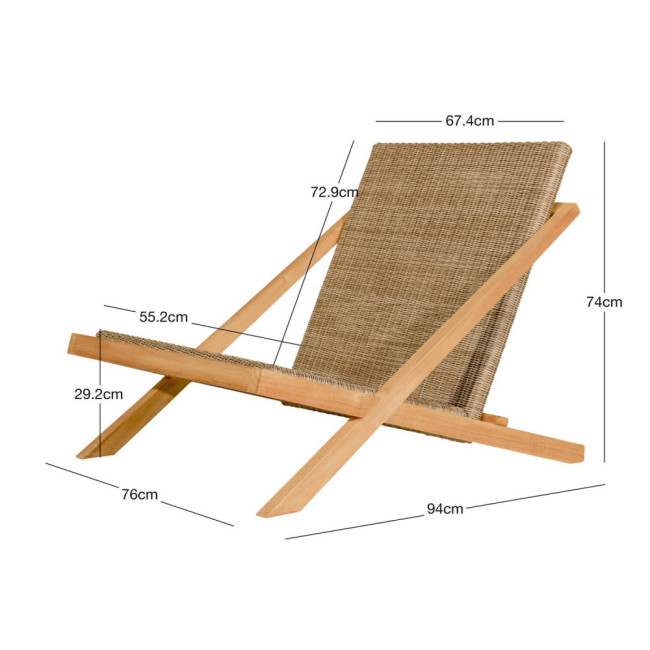 Sillón Macar en madera maciza de teca natural acabado fino | bosco