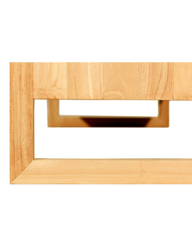 Mueble tv Arenal en madera de teca natural maciza acabado fino y tirador metálico antracita | bosco