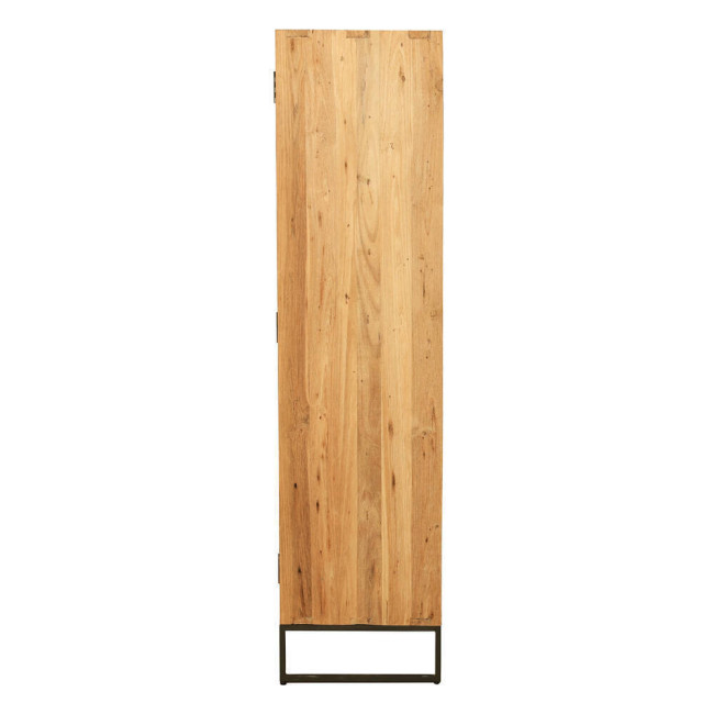 Vitrina Sant Antoni en madera de teca reciclada rasgada con puertas de cristal | bosco