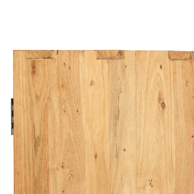 Vitrina Sant Antoni en madera de teca reciclada rasgada con puertas de cristal | bosco
