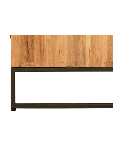 Vitrina Sant Antoni en madera de teca reciclada rasgada con puertas de cristal | bosco
