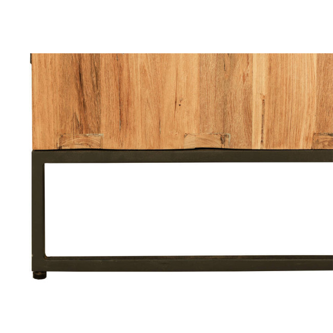 Vitrina Sant Antoni en madera de teca reciclada rasgada con puertas de cristal | bosco