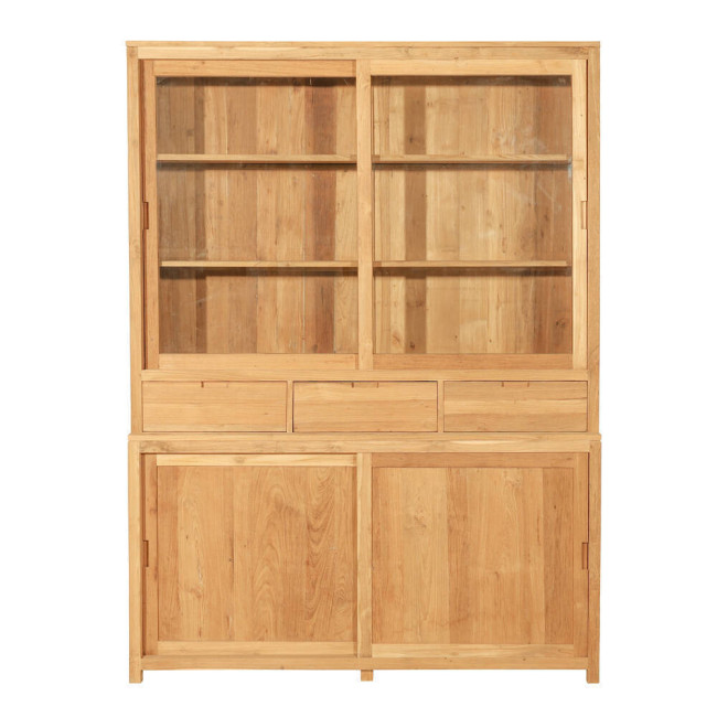 Vitrina Santa Ana en madera de teca reciclada con cajones y puertas | bosco