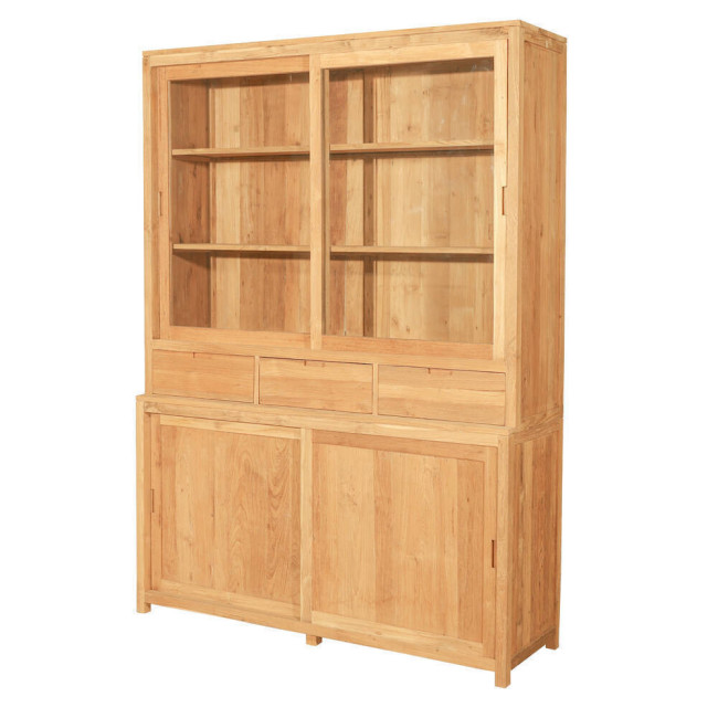 Vitrina Santa Ana en madera de teca reciclada con cajones y puertas | bosco