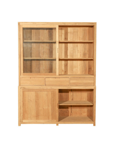 Vitrina Santa Ana en madera de teca reciclada con cajones y puertas | bosco