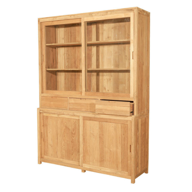 Vitrina Santa Ana en madera de teca reciclada con cajones y puertas | bosco