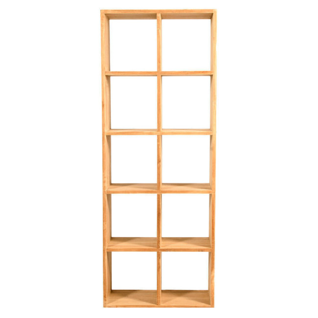 Estantería Cala Pilar en madera de teca natural de diseño lineal| bosco