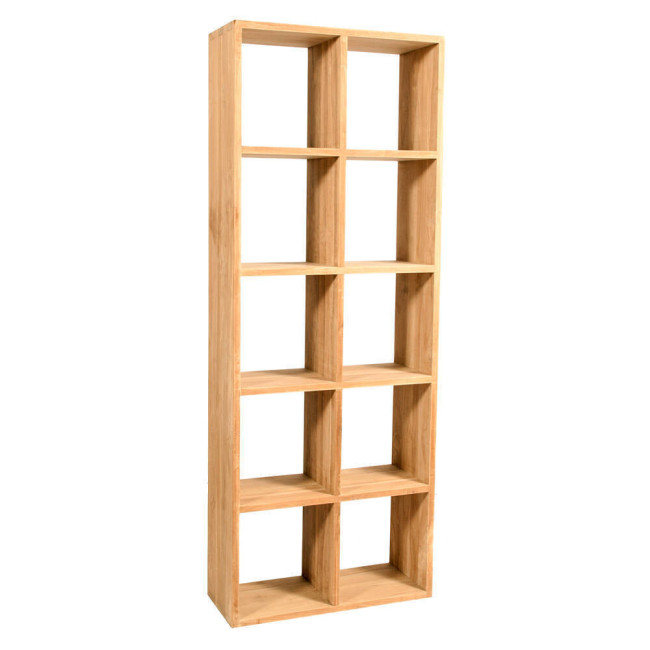 Estantería Cala Pilar en madera de teca natural de diseño lineal| bosco