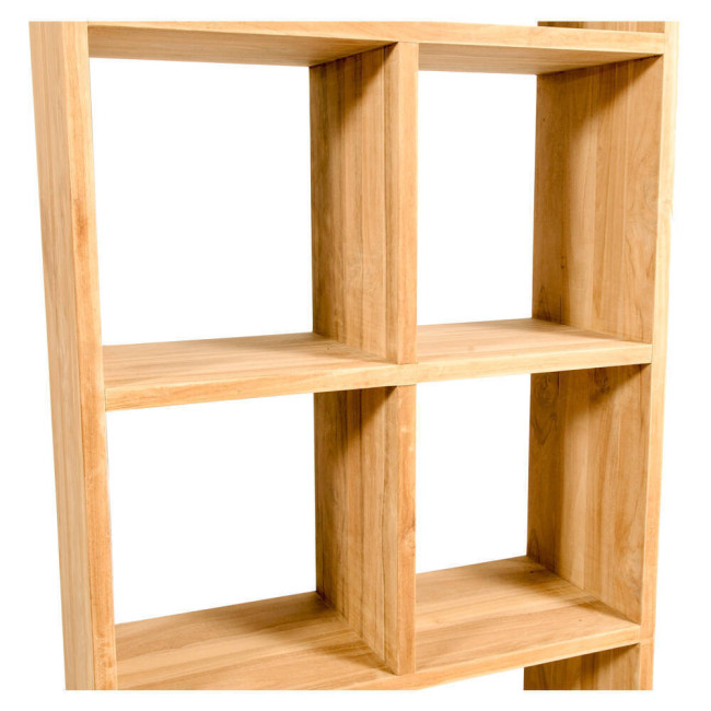 Estantería Cala Pilar en madera de teca natural de diseño lineal| bosco