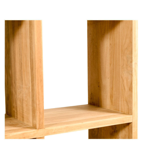 Estantería Cala Pilar en madera de teca natural de diseño lineal| bosco