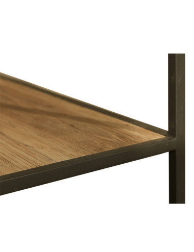 Estantería Cala Corb en teca reciclada rasgada combinada con metal| bosco