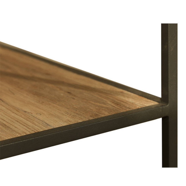 Estantería Cala Corb en teca reciclada rasgada combinada con metal| bosco