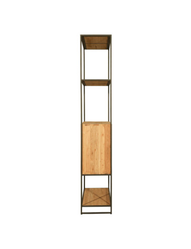 RT-1161A ESTANTERIA CALA CORB CON 2 PUERTAS DE 90 X 35 X 200H. TECA RECICLADA RASGADO CON ESTRUCTURA METALICA.