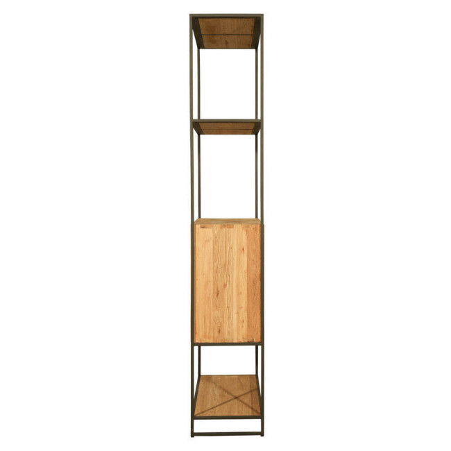 Estantería Cala Corb en teca reciclada rasgada combinada con metal| bosco