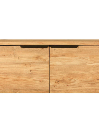 Estantería Cala Corb en teca reciclada rasgada combinada con metal| bosco