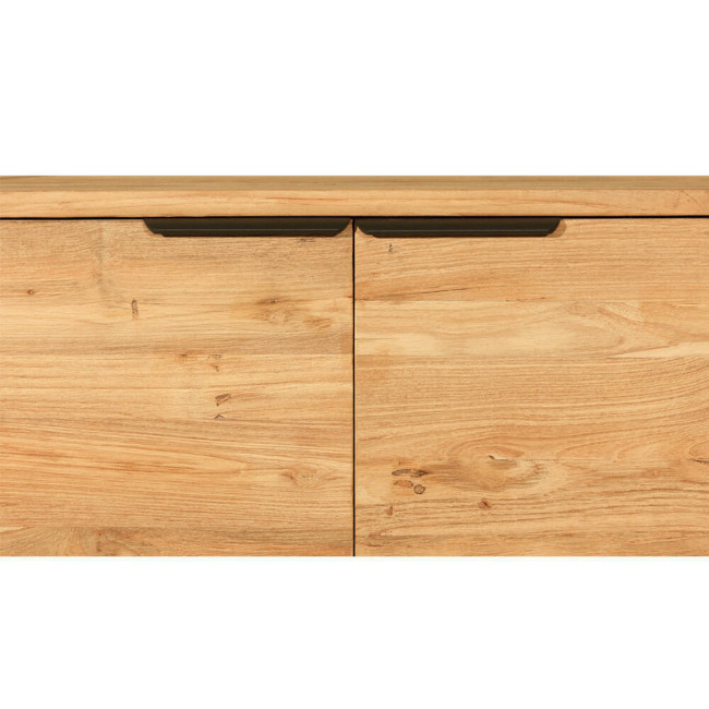 Estantería Cala Corb en teca reciclada rasgada combinada con metal| bosco