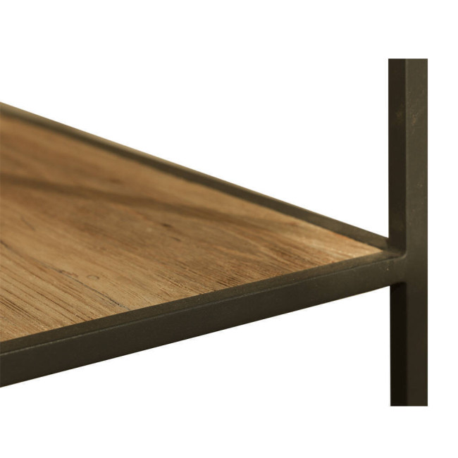 Estantería Cala Corb en teca reciclada rasgada combinada con metal| bosco