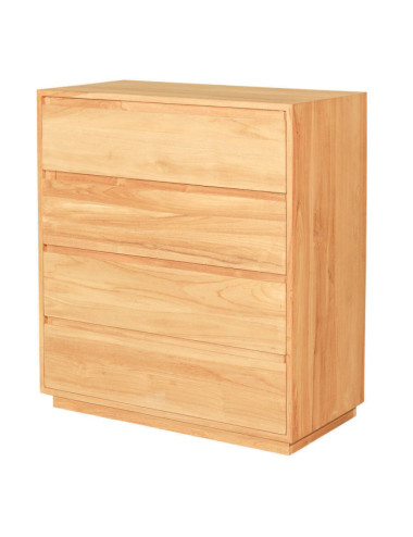 RT-1093A COMODA FONDES DE 4 CAJONES DE 90 X 45 X 100H. MADERA DE TECA.
