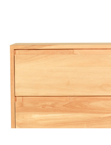 Cómoda Fondes en madera de teca natural con cuatro cajones| bosco