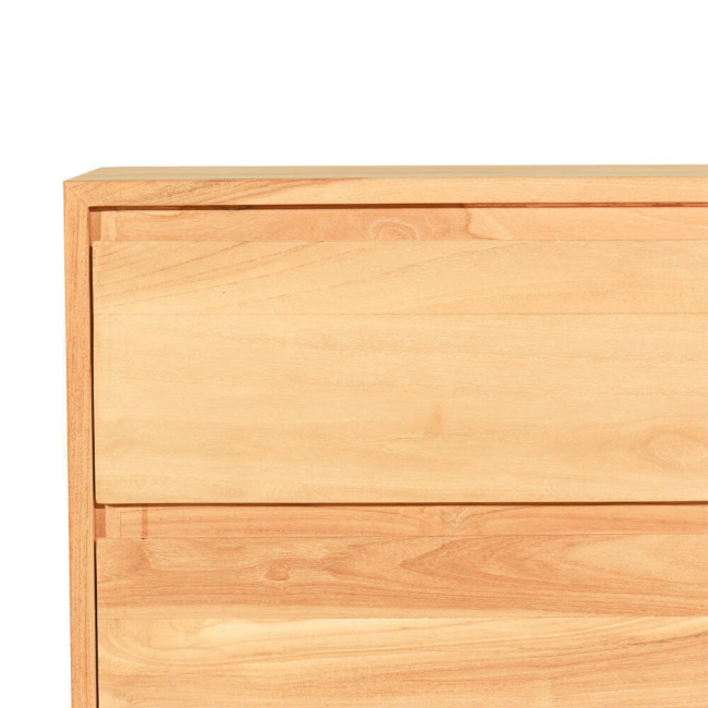 Cómoda Fondes en madera de teca natural con cuatro cajones| bosco
