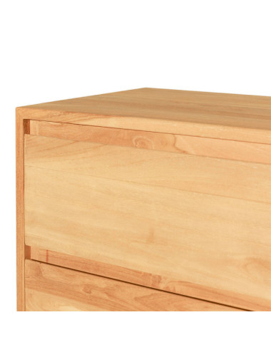 Cómoda Fondes en madera de teca natural con cuatro cajones| bosco
