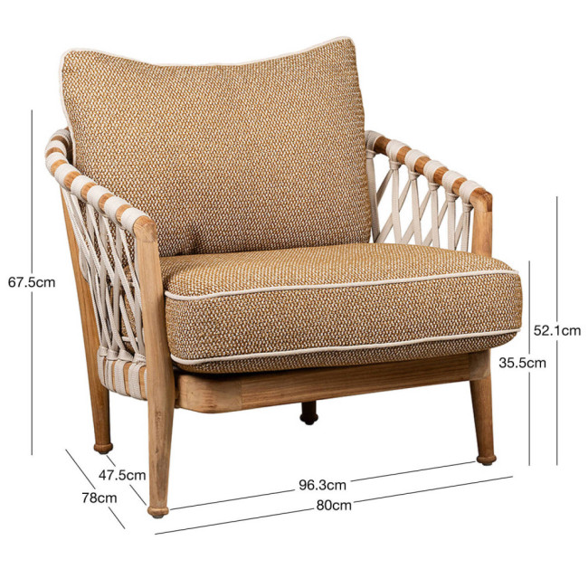 Sillón Es Codolar en madera maciza de teca natural acabado fino | bosco
