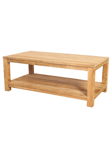 RT-1002A MESA CENTRO SON SAURA DE 120 X 60 X 45H. TECA RECICLADA ACABADO RASGADO