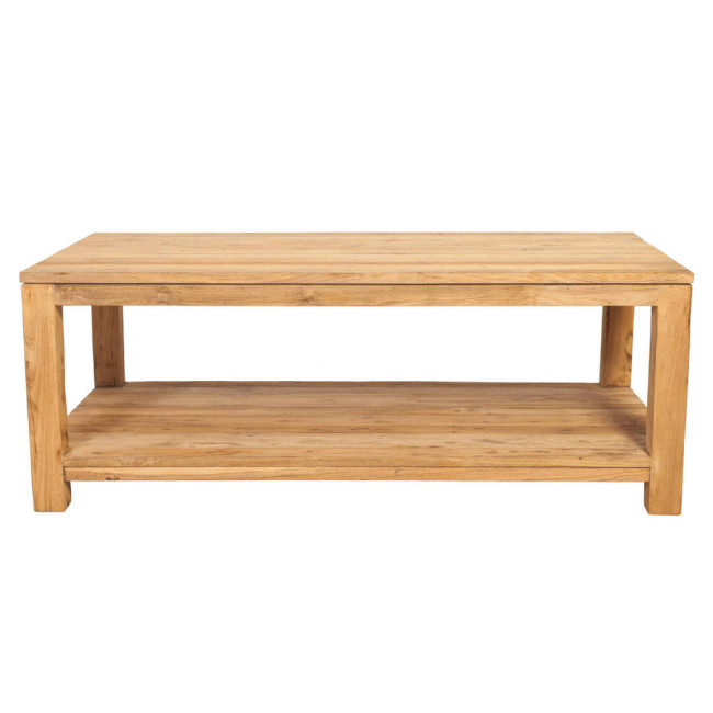 Mesa modelo Son Saura en madera de teca reciclada acabado rasgado | bosco