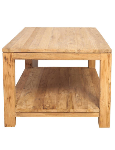 RT-1002A MESA CENTRO SON SAURA DE 120 X 60 X 45H. TECA RECICLADA ACABADO RASGADO