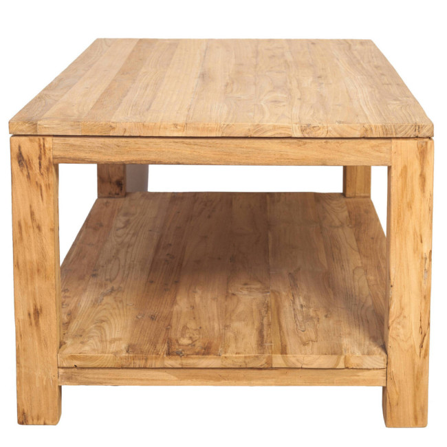Mesa modelo Son Saura en madera de teca reciclada acabado rasgado | bosco