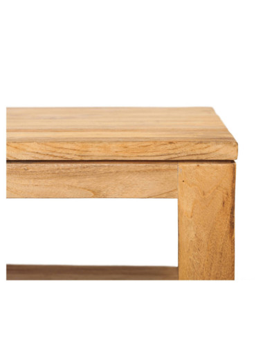 Mesa modelo Son Saura en madera de teca reciclada acabado rasgado | bosco
