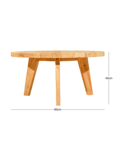 Mesa modelo Macarella en madera de teca reciclada acabado rasgado | bosco