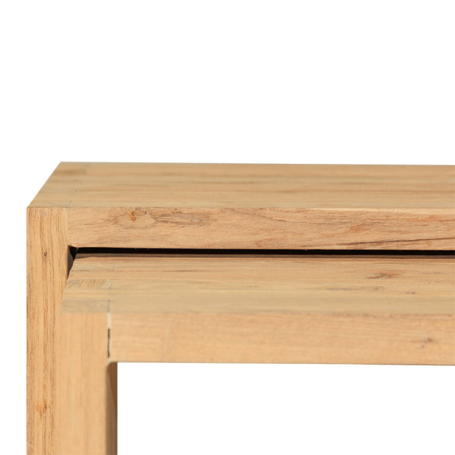 Mesa modelo Escorxada en madera de teca reciclada acabado rasgado | bosco