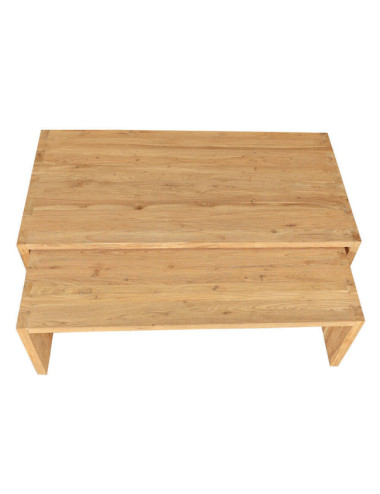 Mesa modelo Escorxada en madera de teca reciclada acabado rasgado | bosco