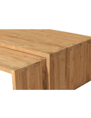 Mesa modelo Escorxada en madera de teca reciclada acabado rasgado | bosco