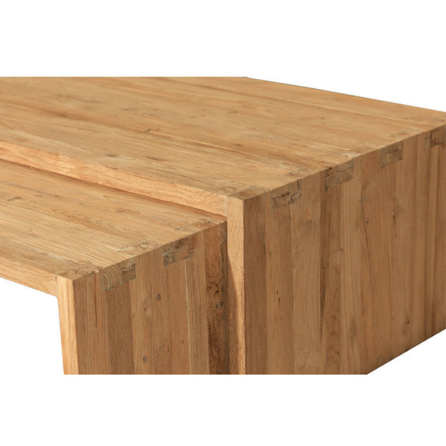Mesa modelo Escorxada en madera de teca reciclada acabado rasgado | bosco