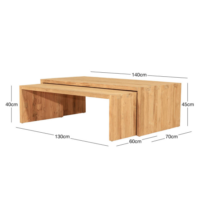 Mesa modelo Escorxada en madera de teca reciclada acabado rasgado | bosco