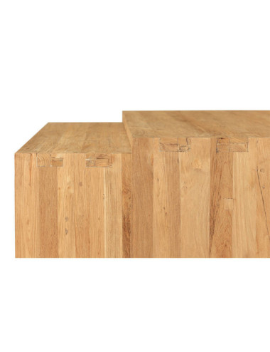 Mesa modelo Escorxada en madera de teca reciclada acabado rasgado | bosco