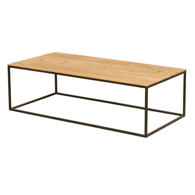 Mesa modelo Mitjana en madera de teca reciclada y hierro lacado negro| bosco