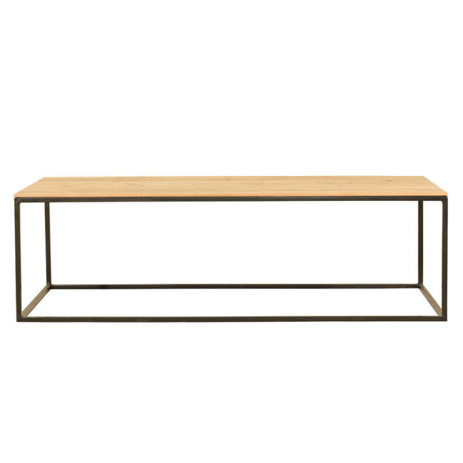 Mesa modelo Mitjana en madera de teca reciclada y hierro lacado negro| bosco