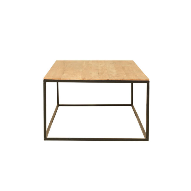 Mesa modelo Mitjana en madera de teca reciclada y hierro lacado negro| bosco