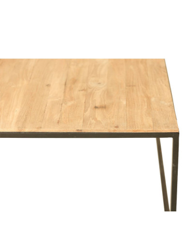 Mesa modelo Mitjana en madera de teca reciclada y hierro lacado negro| bosco