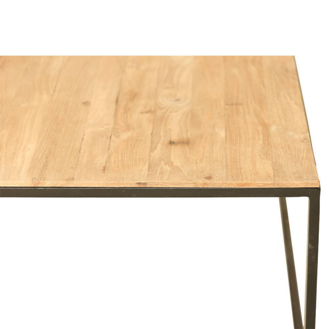 Mesa modelo Mitjana en madera de teca reciclada y hierro lacado negro| bosco