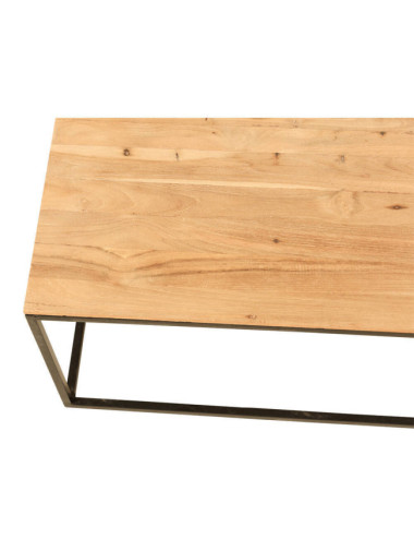Mesa modelo Mitjana en madera de teca reciclada y hierro lacado negro| bosco